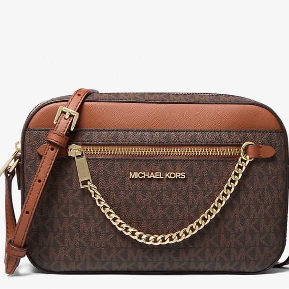 Michael Kors Handbags - NWT Michael Kors Jet Set Large Logo Crossbody Bag
ONE SIZE BROWN